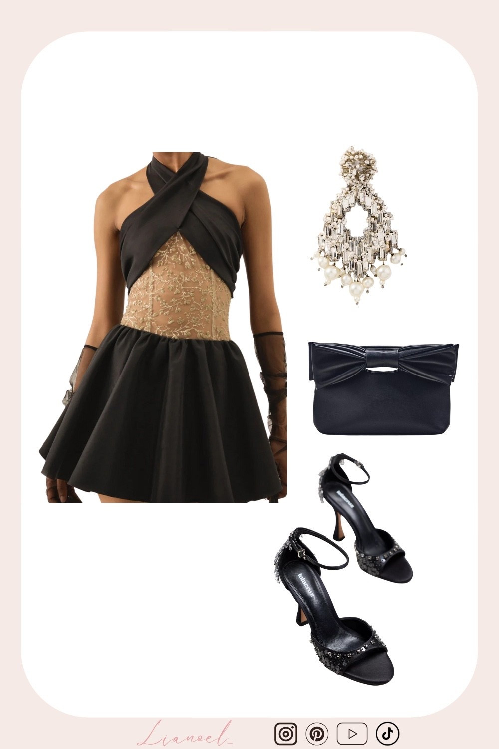 Loving this little black dress with lace dress 