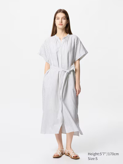 Linen Blend Relaxed Dress (Short Sleeve) | UNIQLO (UK)