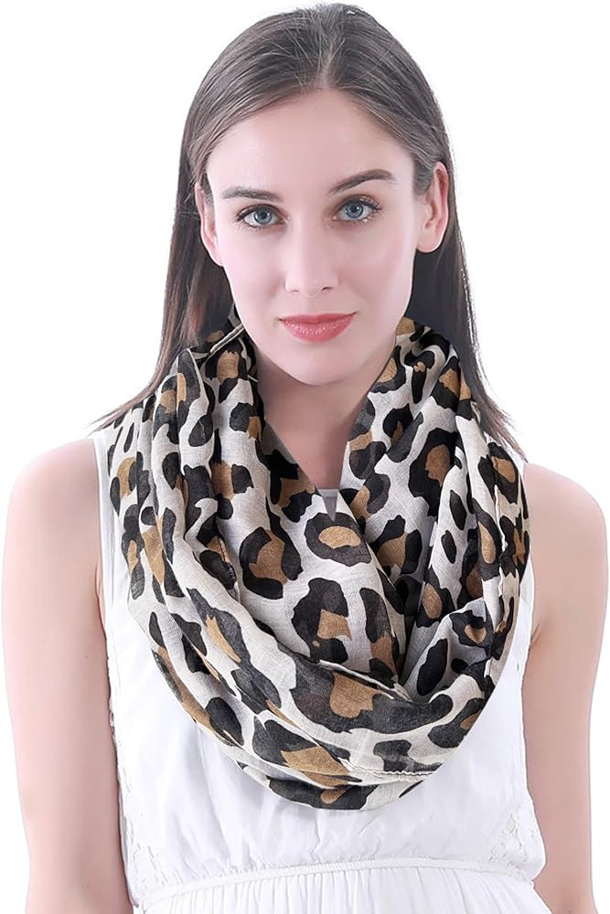 Lina & Lily Leopard Zebra Animal Print Women's Infinity Scarf Lightweight | Amazon (US)