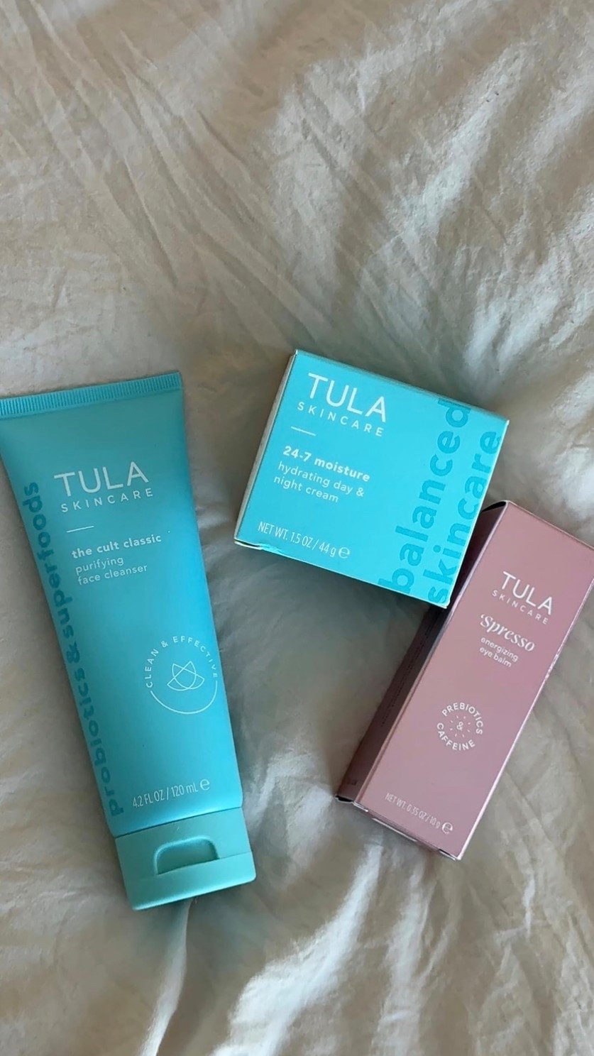 Current skincare lineup and my skin has been LOVING it lately 🩵✨

The TULA cleanser leaves my skin feeling super clean without stripping it, the 24-7 moisturizer is lightweight but still really hydrating, and the eye balm is my favorite little morning pick-me-up ☕️💕

Such an easy routine for glowy, fresh-looking skin without using a million products.

#tulaskincare #skincareroutine #glowyskin #everydaybeauty #morningroutine #hydratedskin #beautyfavorites #prebioticskincare #LTKbeauty #skincarefavorites #selfcareroutine

#LTKselfcare #LTKmorningroutine #LTKdayinmylife