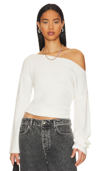 Alayah Off Shoulder Sweater in White | Revolve Clothing (Global)