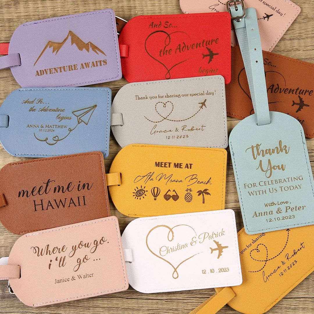 Set of 10 Bulk Personalized Wedding Favors for Guests, Custom Couple Luggage Tags, Bridal Shower ... | Etsy (CAD)