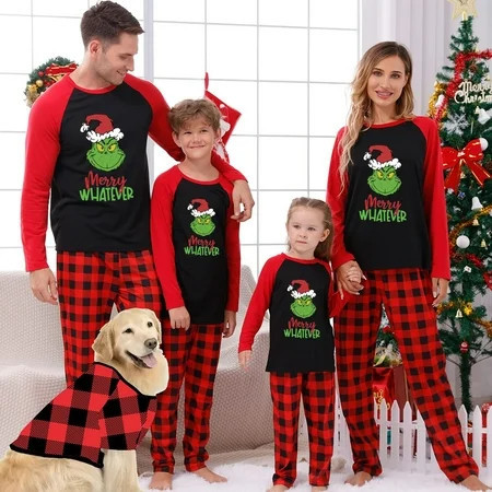 SEAYI The Grinch Matching Family Christmas Pajamas Set Grinch Loungewear Outfits Grinch Christmas Pjs Sets for Family Sleepwear Kids/10 Years | Walmart (US)