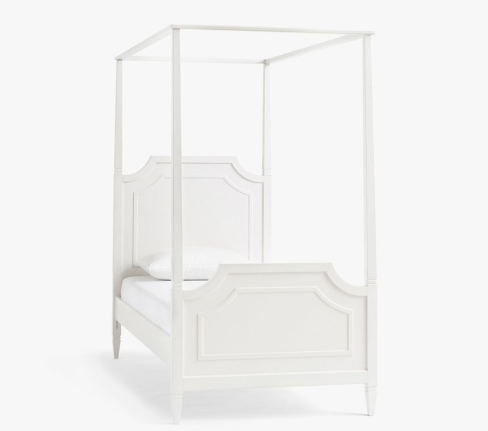 Ava Regency Full Canopy Bed, Simply White | Pottery Barn Kids