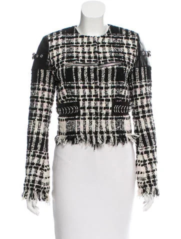 Leather-Trimmed Bouclé Jacket | The Real Real, Inc.