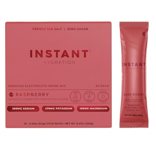 Instant Hydration Electrolytes Powder Packets - Raspberry Electrolyte Drink Mix - Zero Sugar - Keto, Vegan, Gluten-Free, Non-GMO - Boost Recovery, Brain Health, Muscle & Tissue Support- 30 Sticks | Amazon (US)