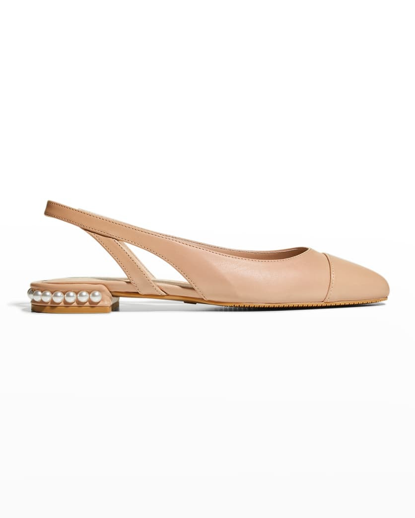 Lambskin Pearly Slingback Ballerina Flats | Neiman Marcus