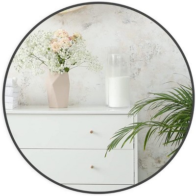 Dexmalle 30 Inch Black Metal Framed Wall Mounted Round Mirror | Target