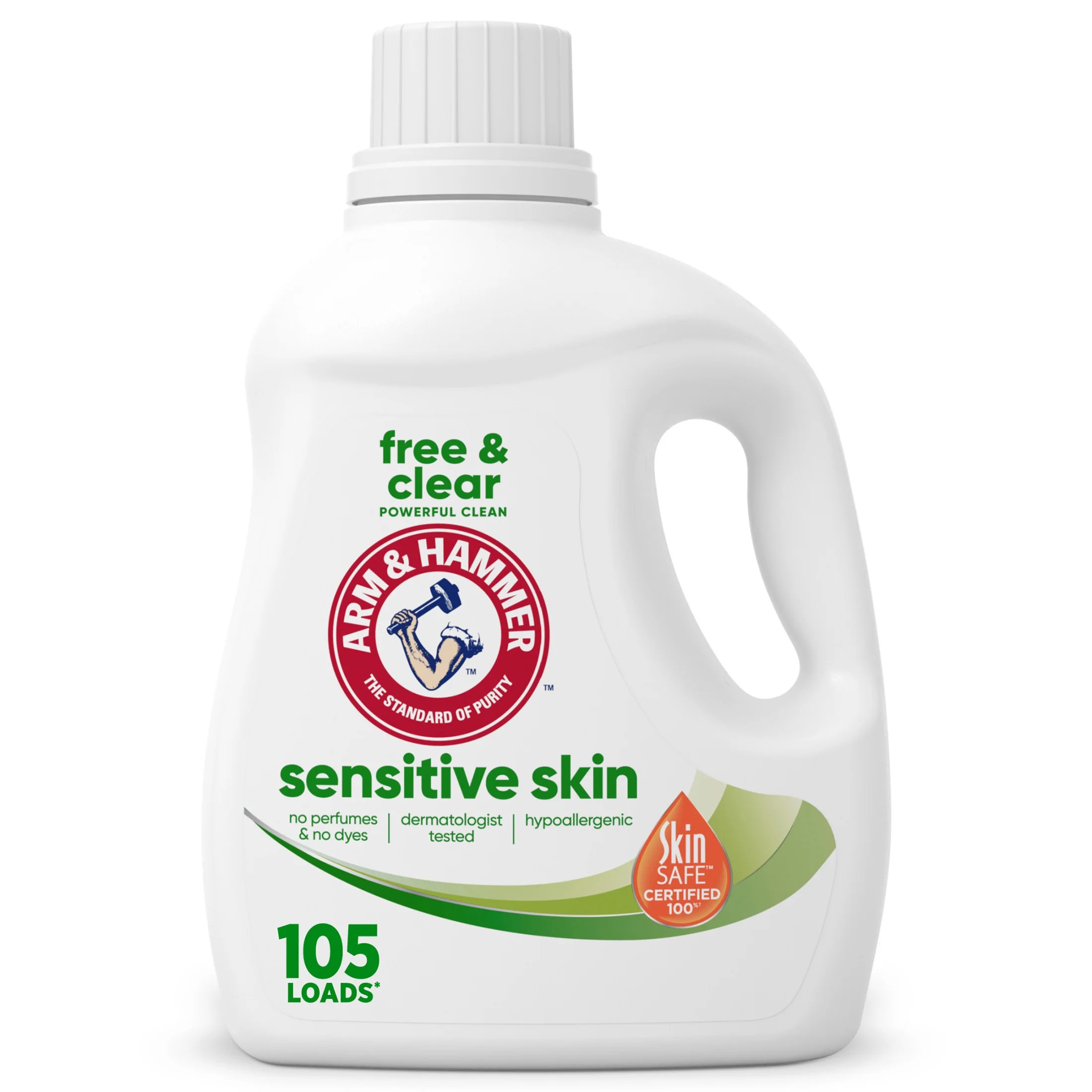 ARM & HAMMER Sensitive Skin Free & Clear Liquid Laundry Detergent Soap, 105 fl oz, 105 Loads | Walmart (US)