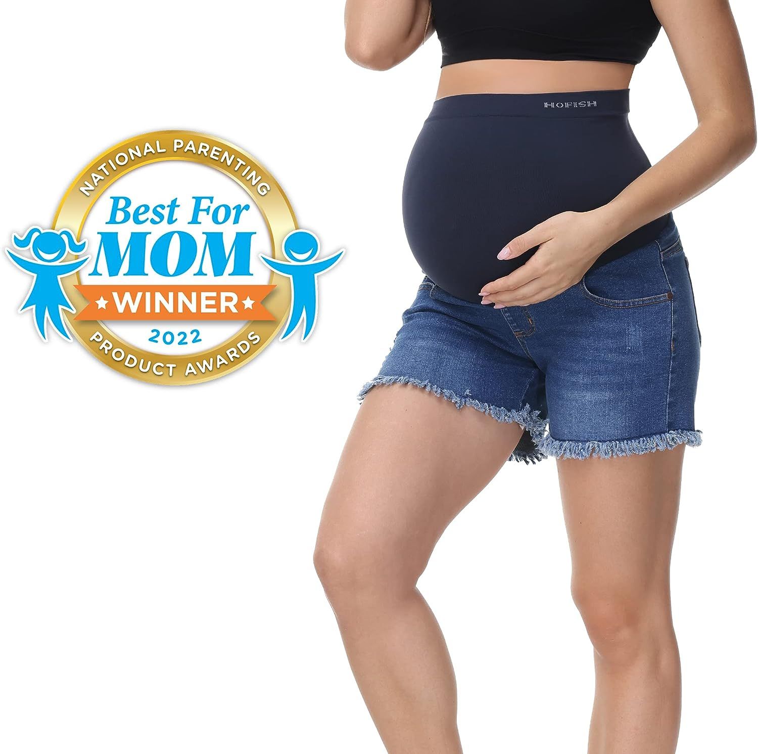 HOFISH Women's Over The Belly Pregnancy Support Breathable Maternity Shorts | Amazon (US)