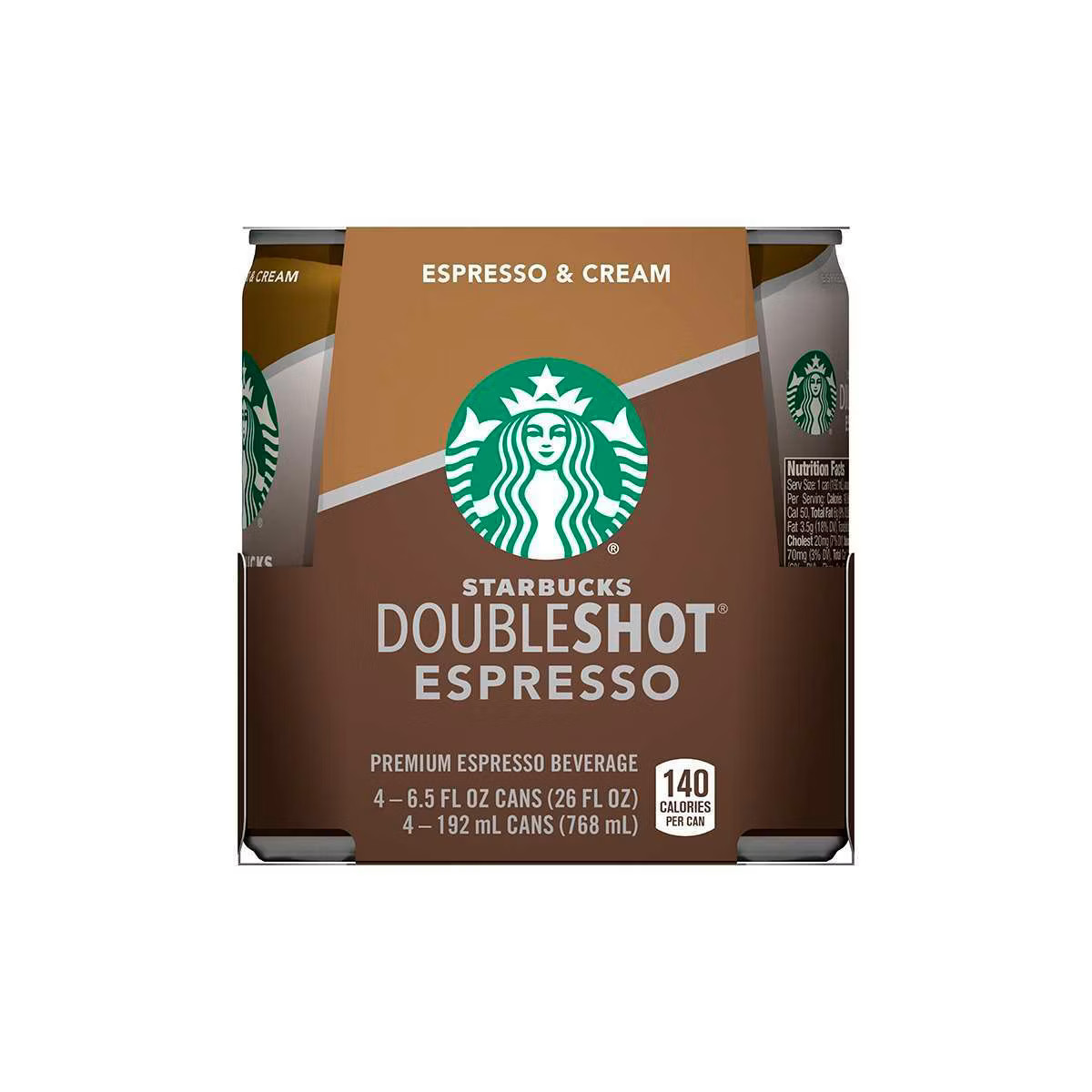 Starbucks Double Shot Espresso And Cream Coffee Drink - 4pk/6.5 fl oz Cans | Target