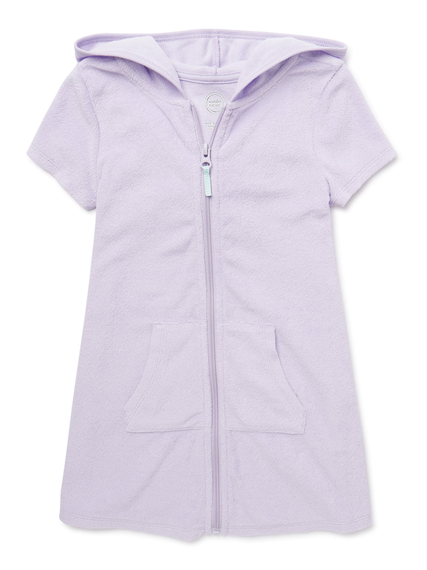 Wonder Nation Girls Terrycloth Swimsuit Coverup with UPF 50+, Sizes 4-18 & Plus | Walmart (US)