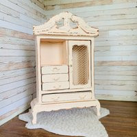 Dollhouse Furniture, Cabinet French Shabby Chic Vintage Miniature, Bedroom, Bathroom Kitchen, Pale B | Etsy (US)