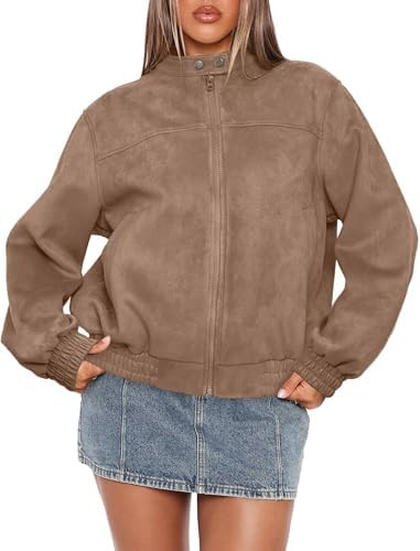 Sampeel Leather Jacket Women Faux Oversized Motorcycle Bomber Coats 2025 Fall Fashion Outfits Win... | Amazon (US)