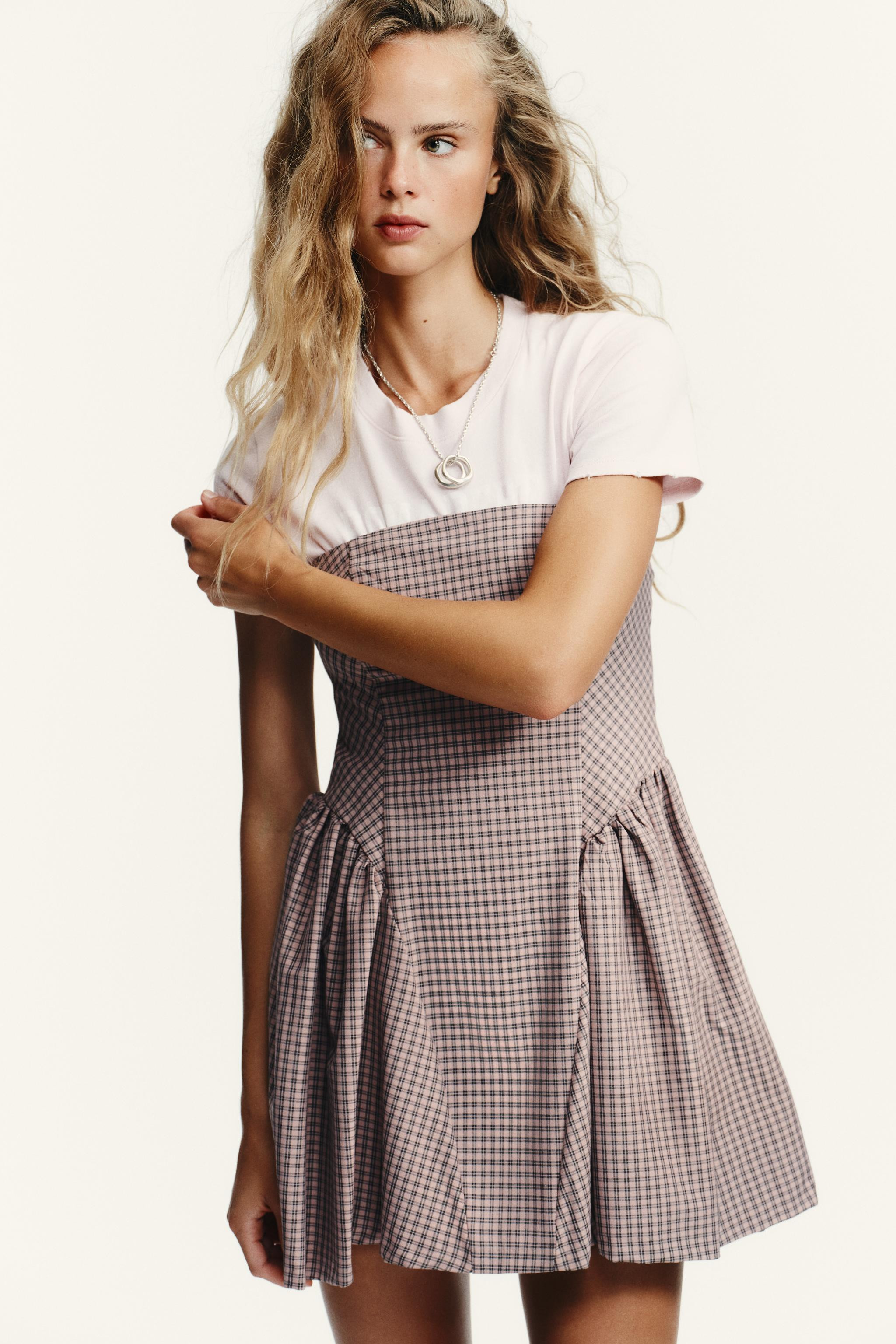GINGHAM BUSTIER MINI DRESS | Zara US