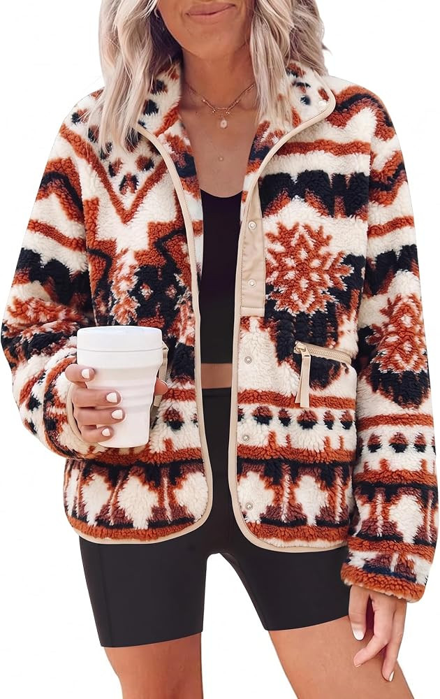 Nirovien Womens Fuzzy Fleece Jacket Button Down Sherpa Jacket | Amazon (US)