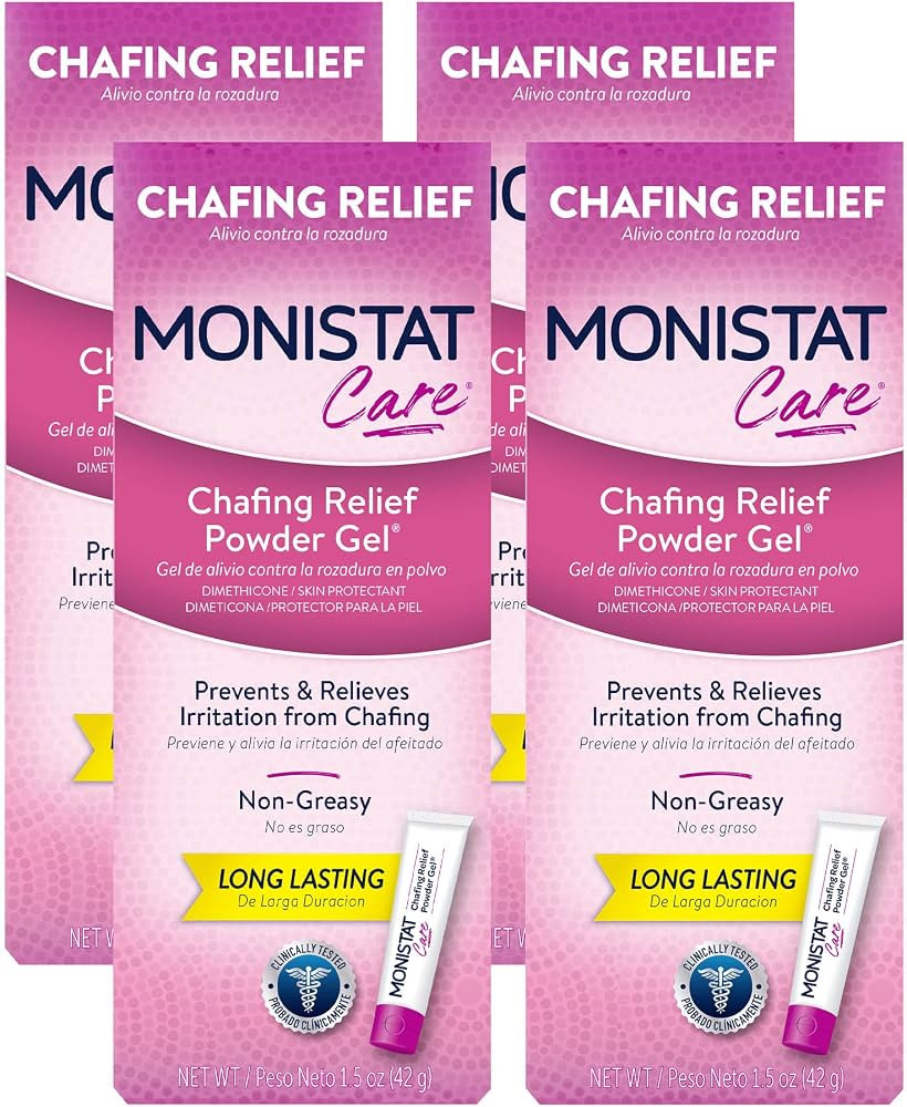 Monistat Chafing Relief Powder Gel, Anti-Chafe Protection, Fragrance Free Chafing Gel, 1.5 Oz, 4 ... | Amazon (US)