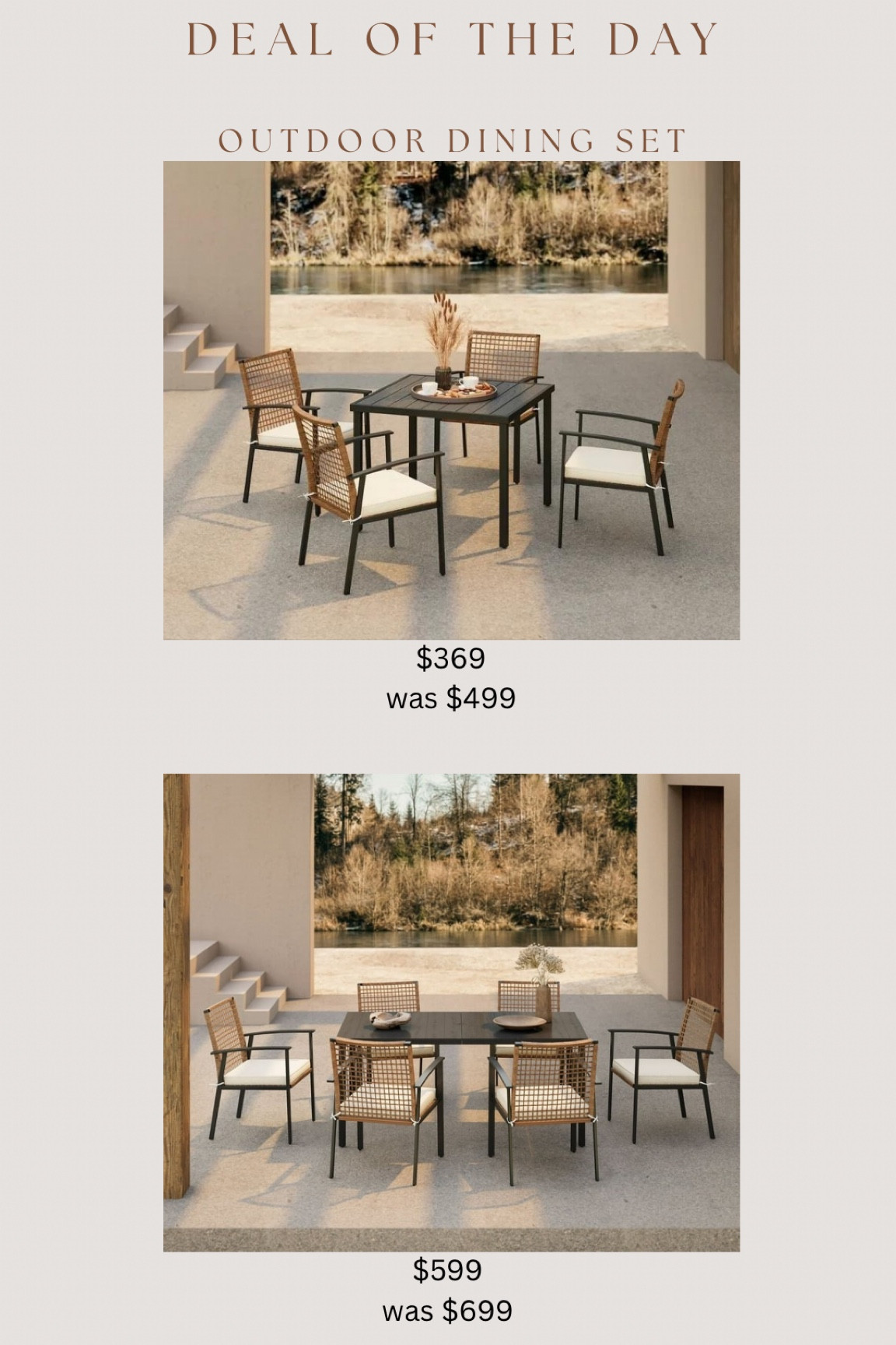 Just found this Walmart outdoor dining set on sale!! Comes in two size options - table + four or six chairs!!! Such a great price! 

#LTKSummerSales #LTKSaleAlert #LTKSeasonal