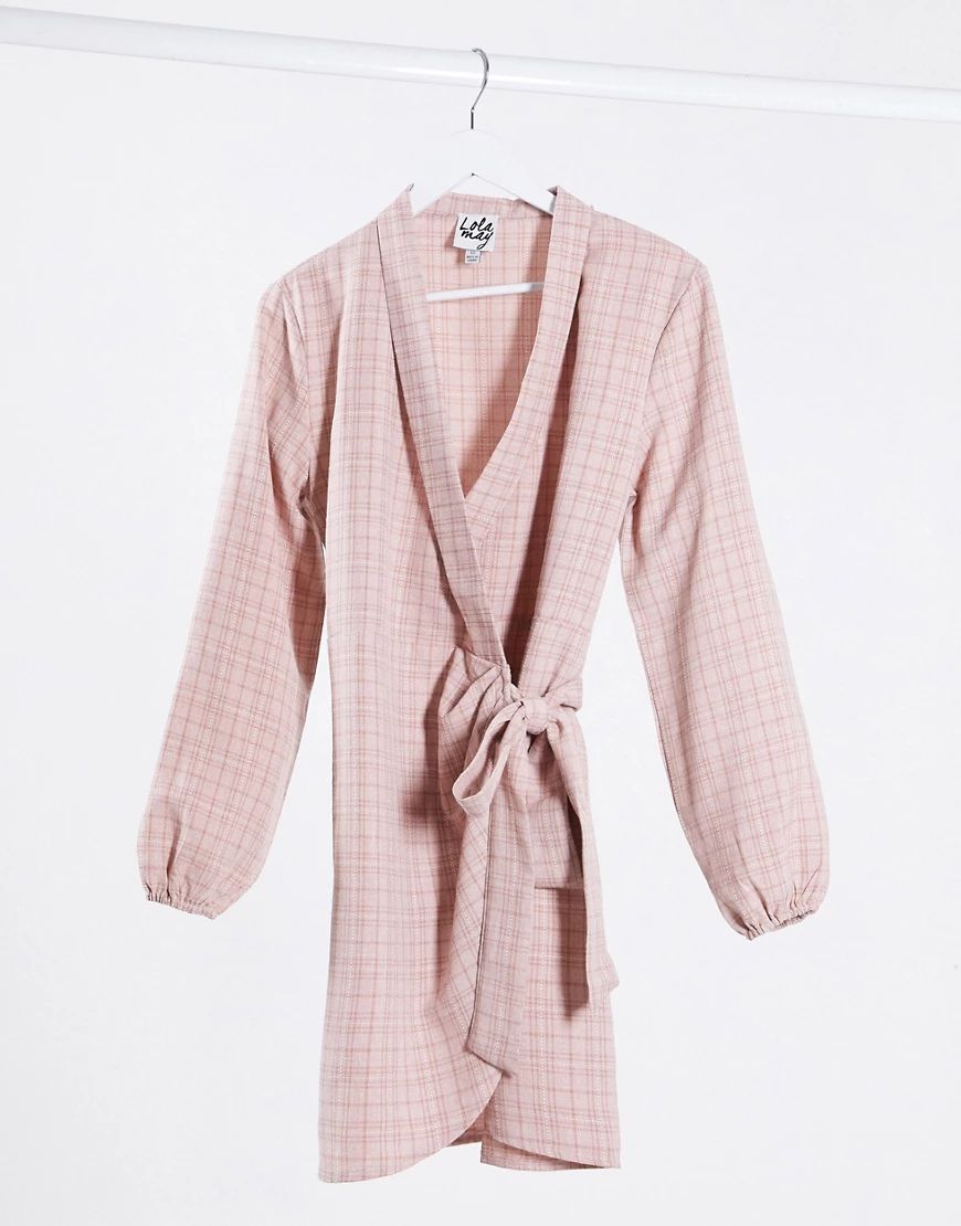 Lola May long sleeve wrap dress-Pink | ASOS (Global)