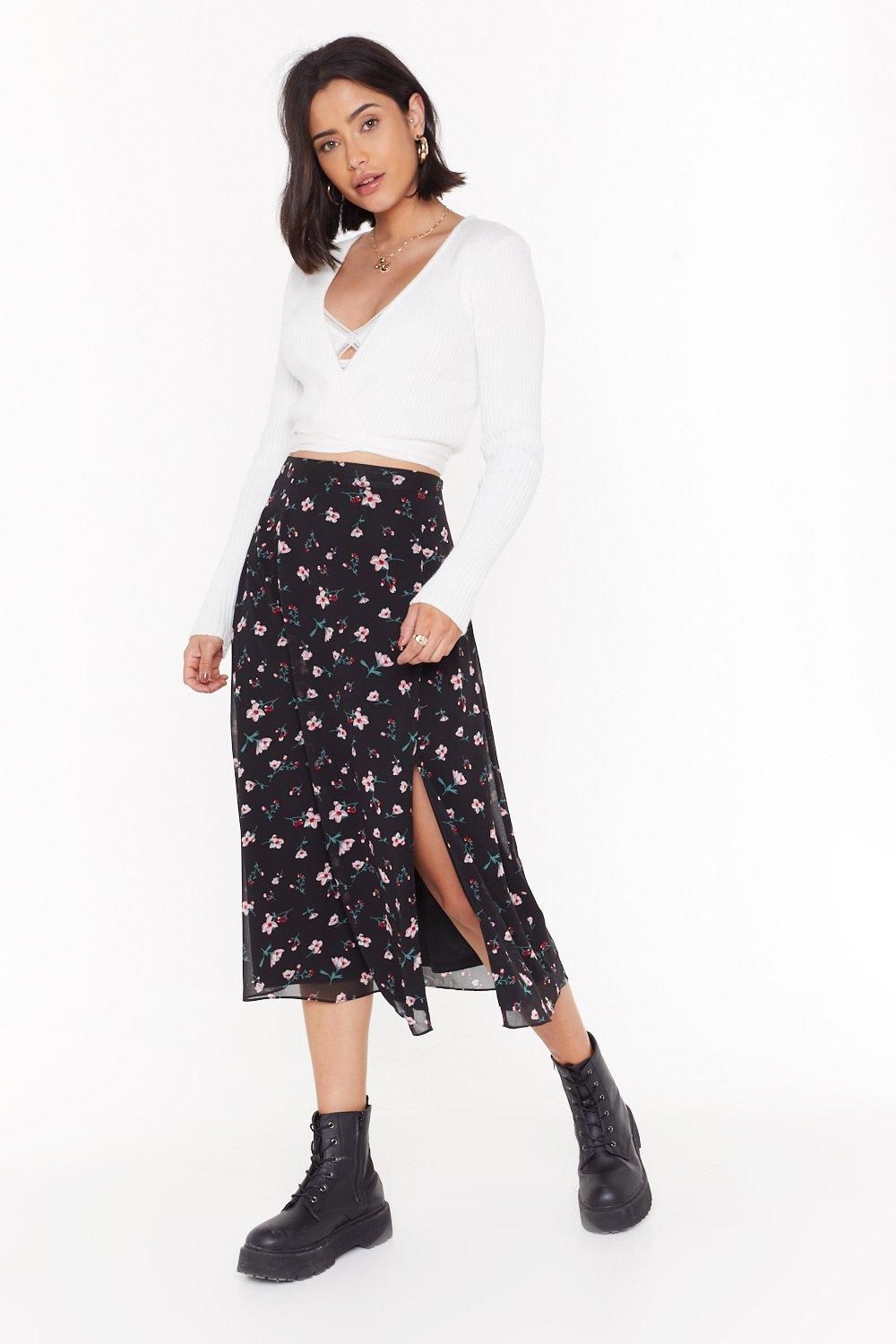 Plant Believe It Floral Midi Skirt | NastyGal (US & CA)