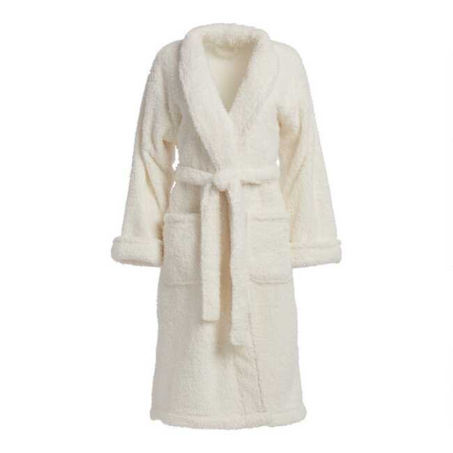 White Faux Sherpa Robe | World Market