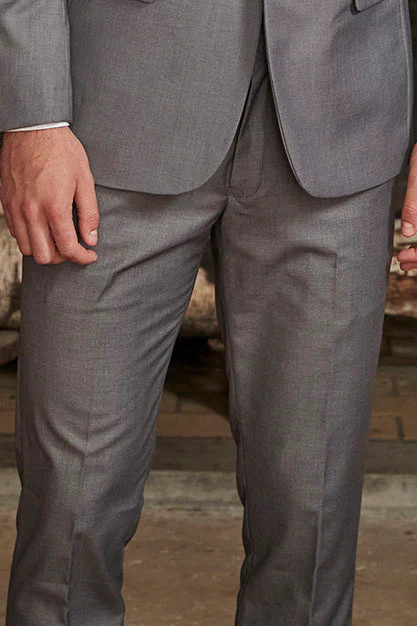 "Monte" Grey Plain Front Pants
    
    
    
      – BlackTie.com | BLACKTIE