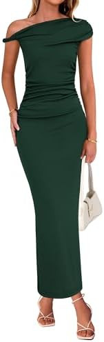 BTFBM Women's Formal Cocktail Dresses Fall 2025 One Shoulder Twist Strap Ruched Bodycon Elegant W... | Amazon (US)