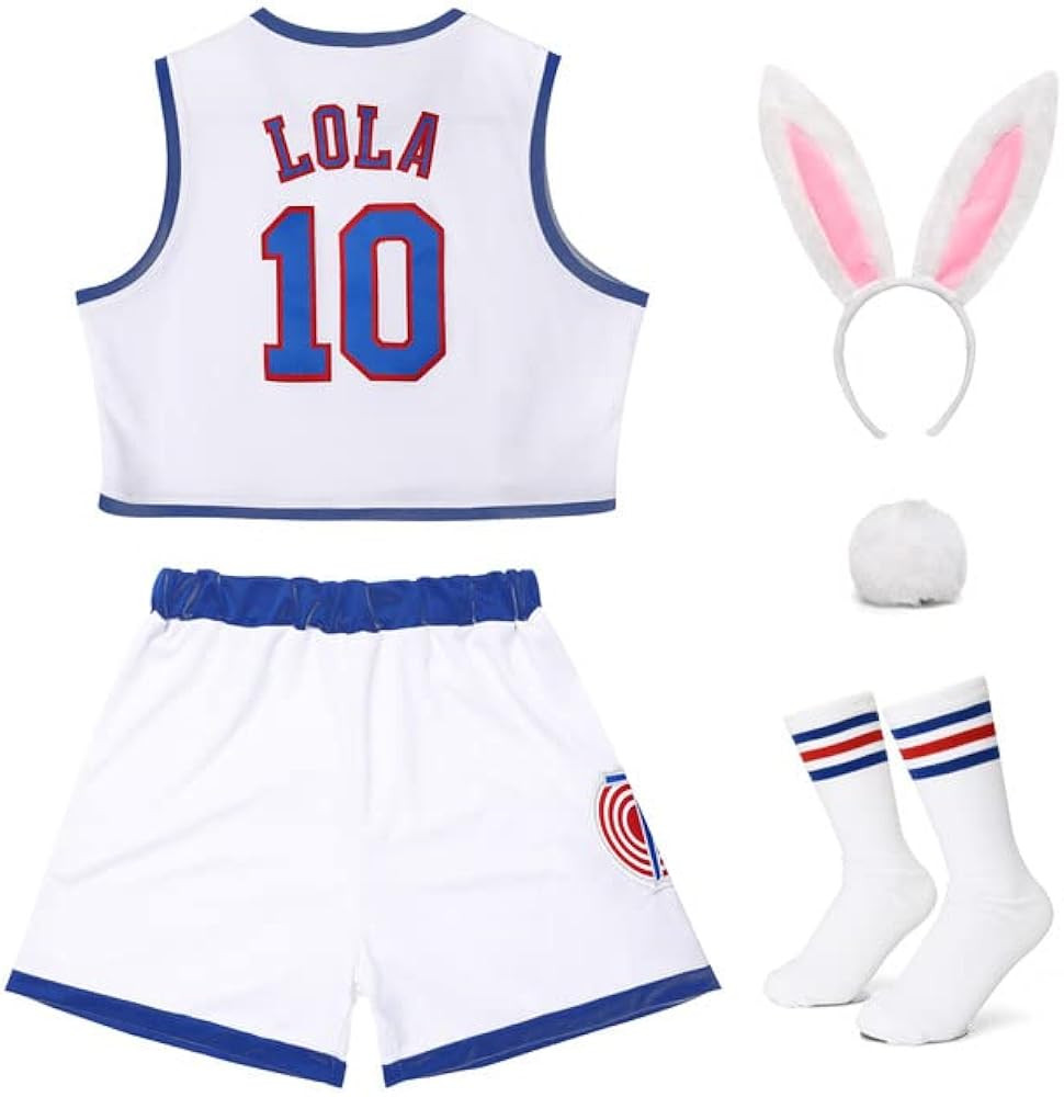Women Lola #10 Space Movie Costumes Cheerleading Top & Shorts Outfit with 3pcs Accessories XS-XXL | Amazon (US)