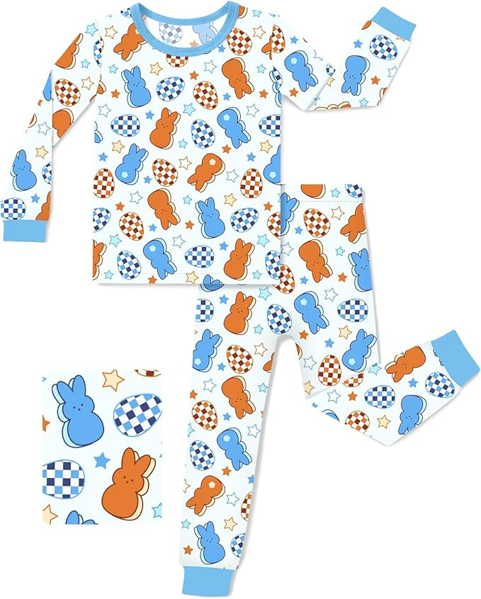 Bamboo Viscose Toddler Pajamas Boys Girls Baby 12M-8Y Pjs Sets Kids Snug fit 2pcs Long-Sleeve Sle... | Amazon (US)