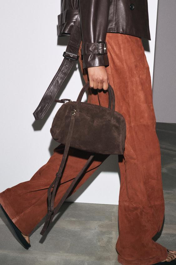 LEATHER BOWLING BAG | Zara US