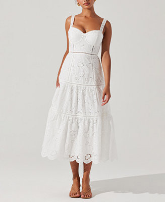 ASTR the Label Women's Pellagia Lace-Trim Midi Dress - Macy's | Macy's