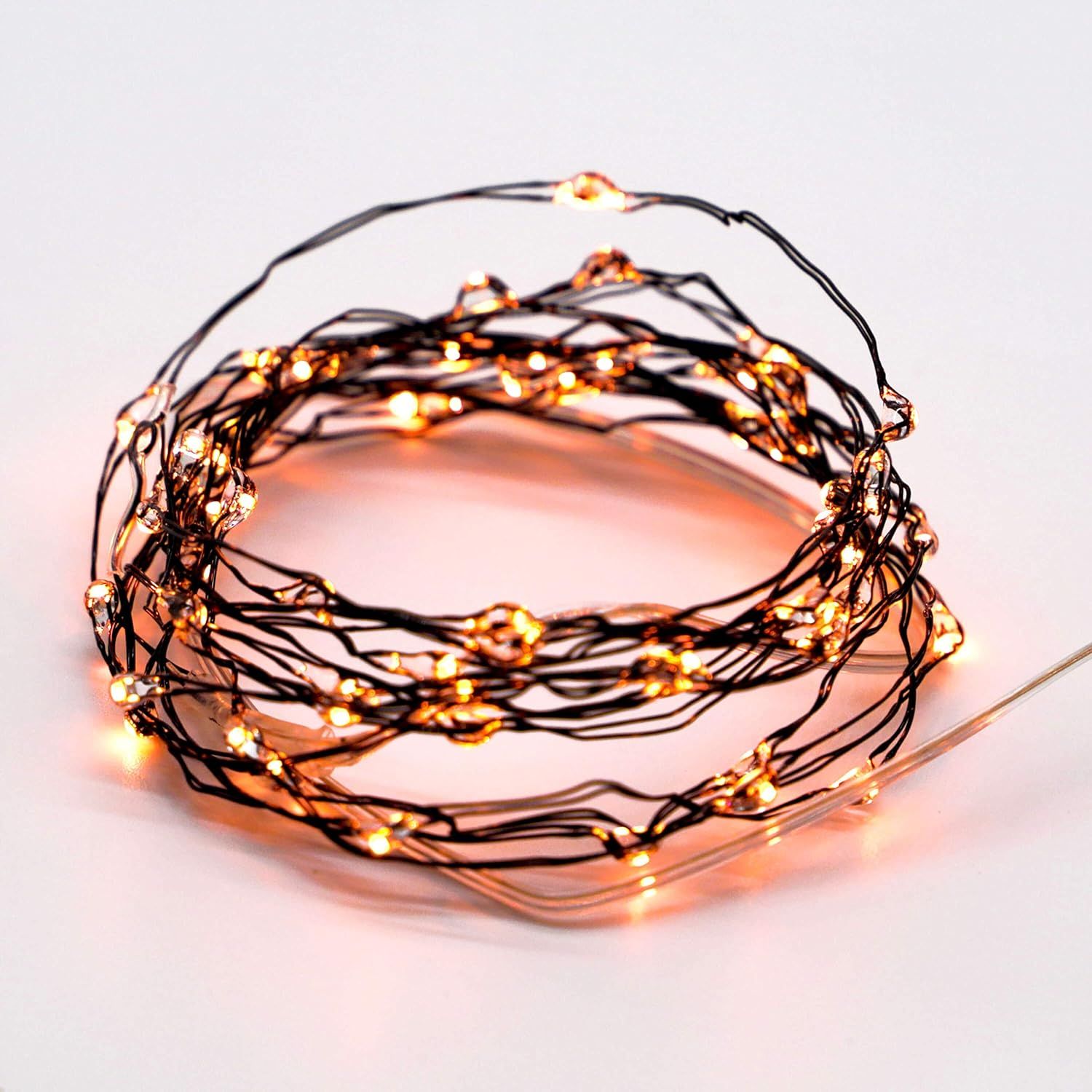 Halloween Decorations Led Fairy String Lights Battery Operated 10ft 60 LEDs Orange for Copper Wir... | Amazon (US)