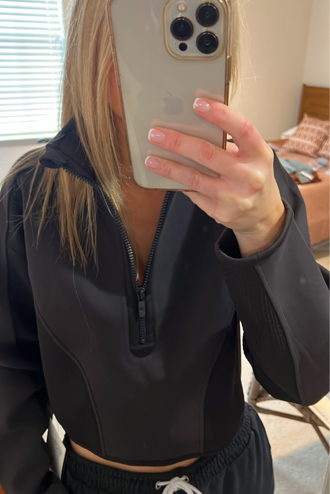 New Obsession Fleece-Lined Half-Zip Scuba Pullover (Chocolate