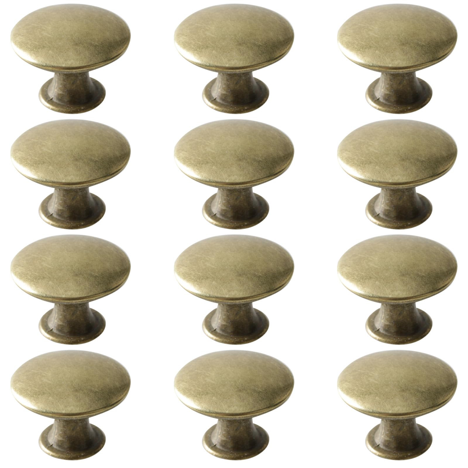 Mokife Antique Brass Drawer Knobs, 12 Pack Round Metal Wardrobe Handles Kitchen Cabinet Pulls wit... | Amazon (CA)