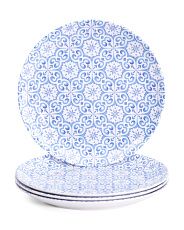 4pk Melamine Indoor Outdoor Malta Tile Dinner Plates | Marshalls