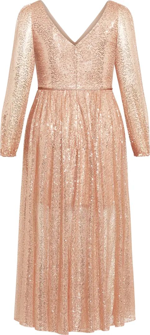 City Chic Starry Nights Sequin Long Sleeve Maxi Dress | Nordstrom | Nordstrom