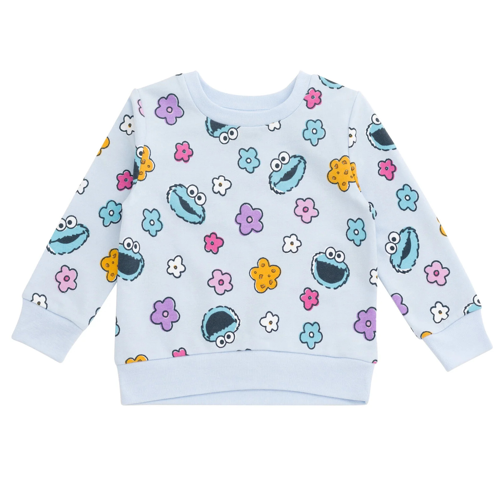 Sesame Street Cookie Monster French Terry Sweatshirt Infant to Little Kid - Walmart.com | Walmart (US)
