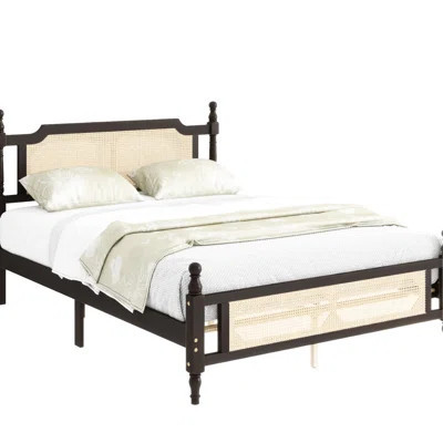 Queen Bed With And Headboard, Pine Wood, Color, Construction Wooden Headboard & , Finish, Spacious Underbed Storage | Wayfair North America