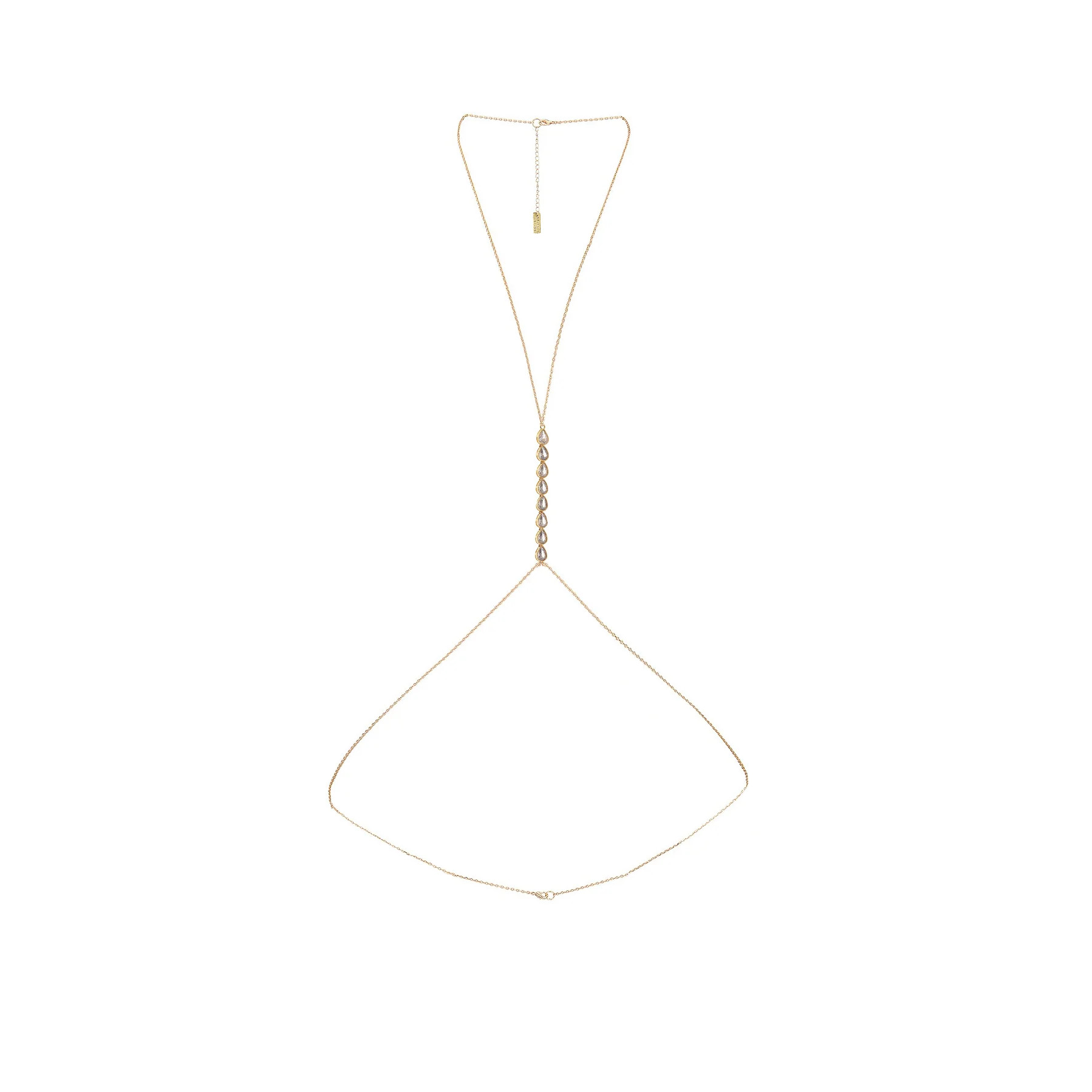 Crystal Rain Body Chain - Gold | Adriana Pappas Designs