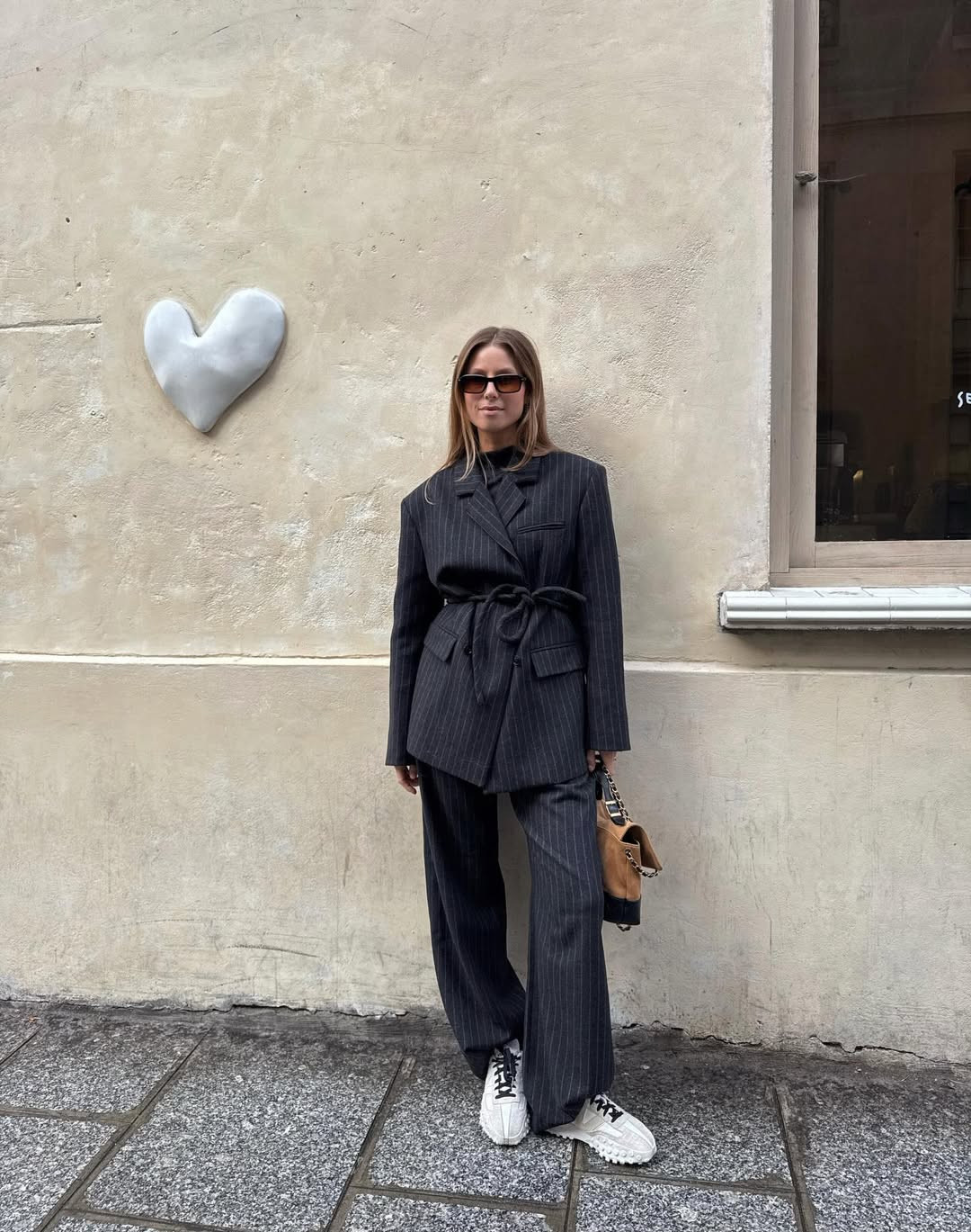 Business as usual🖤 Obsessed with this pinstripe set.  

 #LTKgrwm #LTKootd #LTKTravel