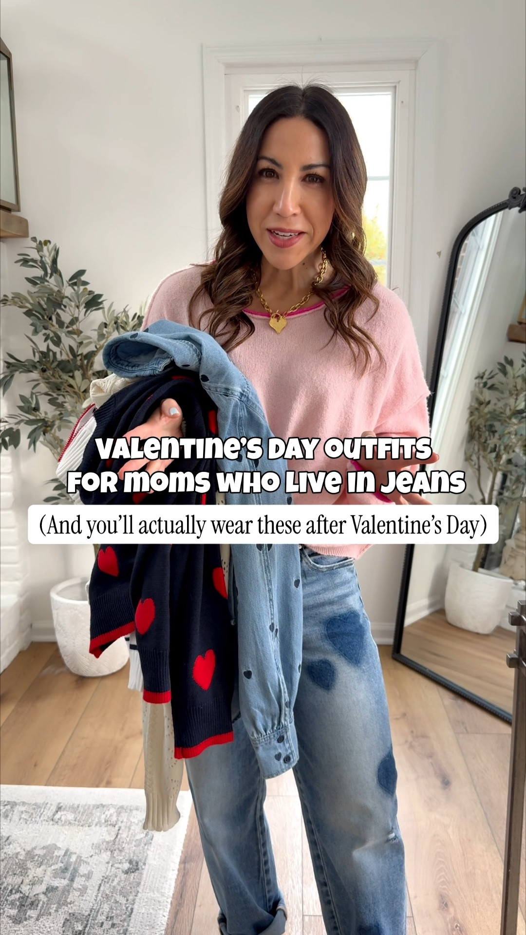 I’m never going to be one of those people who gets dressed up for Valentine’s Day, but I do love a good heart print. I just put together 6 casual Valentine’s Day outfit ideas. And the best thing about these outfits - you’ll wear them long after Valentine’s Day too. 

Jeans 25. (Rosie I cut). Cargo pants 25. Tops and sweaters small. Sneakers size down. Mules size down. Heels TTS. Bracelets code HOUSEOFLEO20. 

#LTKValentine #LTKOver40