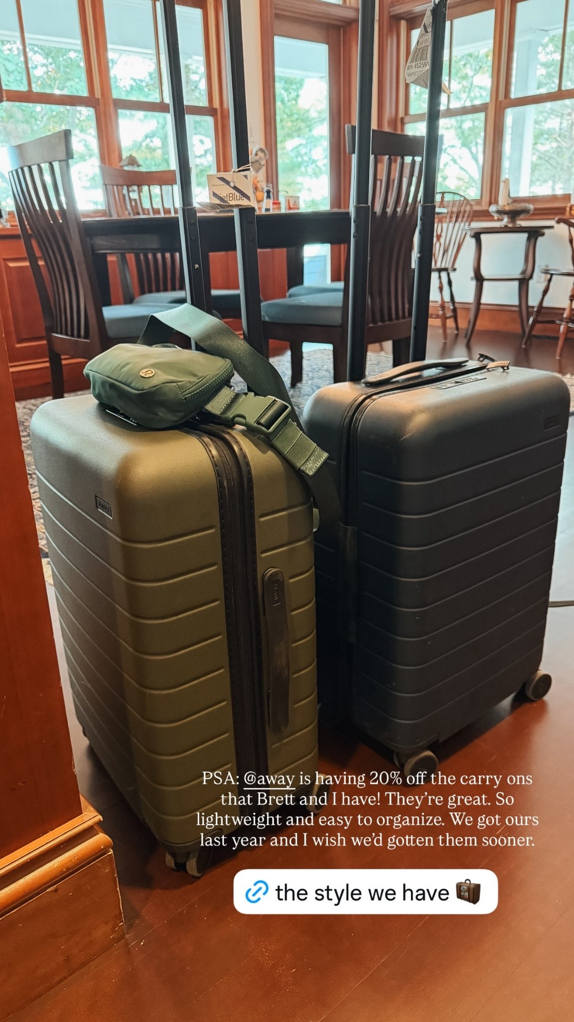 PSA: @away is having 20% off the carry ons that Brett and I have! They’re great. So lightweight and easy to organize. We got ours last year and I wish we’d gotten them sooner.

#LTKTravel #LTKSeasonal #LTKSaleAlert