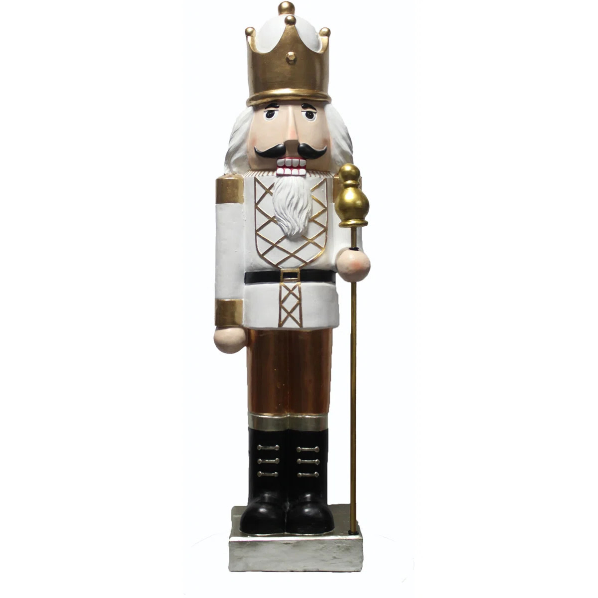 Fraser Hill Farm 48-In. Nutcracker Holding Staff MGO Figurine, Festive Indoor Christmas Holiday D... | Wayfair North America