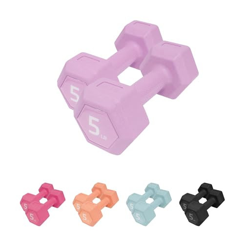 ZTTENLLY Dumbbell Sets - 5 lb Dumbbells Pair Hand Weights Set of 2 - Easy Grip - Arm Weights for Men and Women, Home Gym Exercise Equipment for Workouts Fitness Strength Training | Amazon (US)