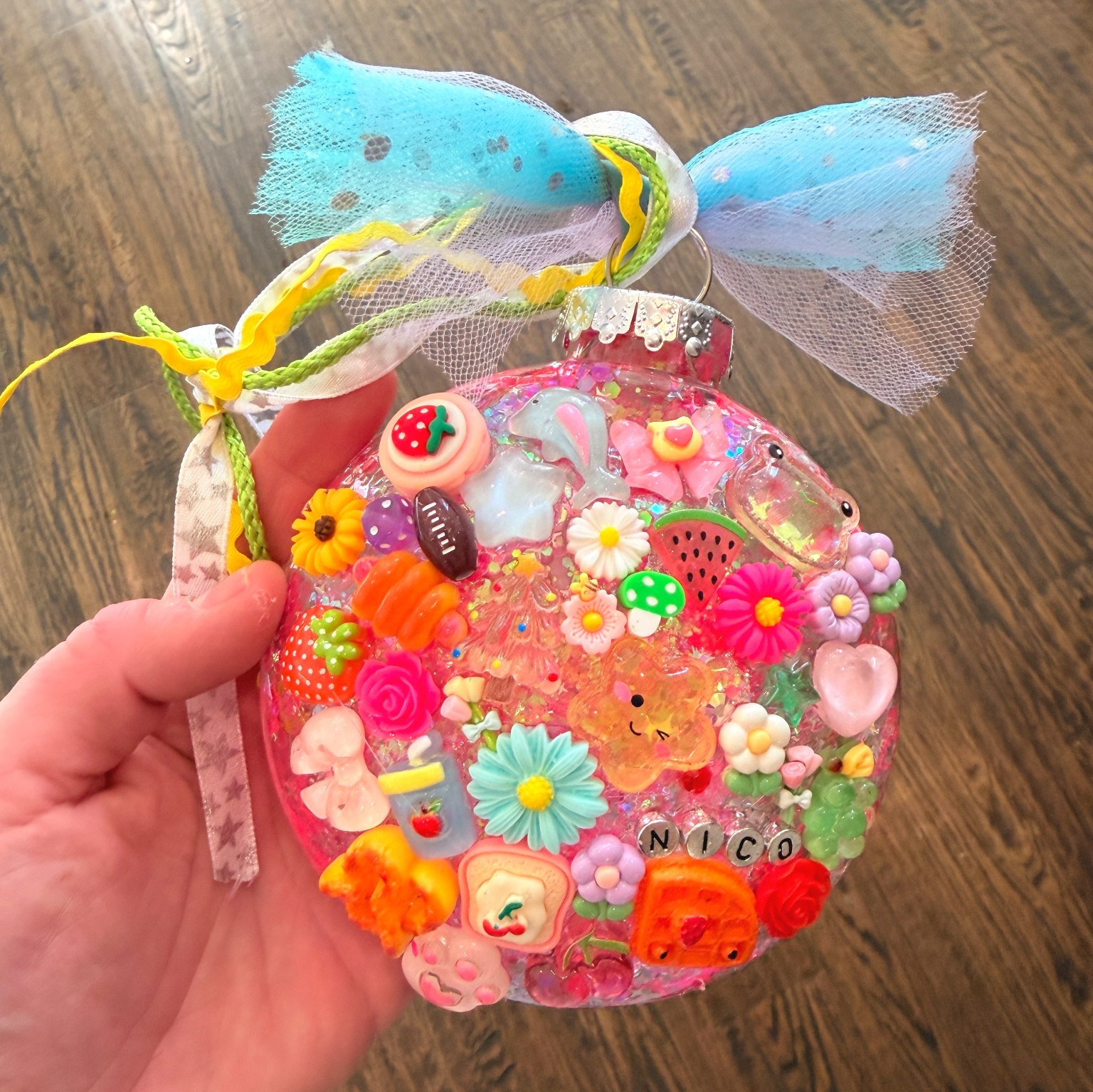 Slime charm diy ornaments 🩷💚 #diy 

#LTKHoliday