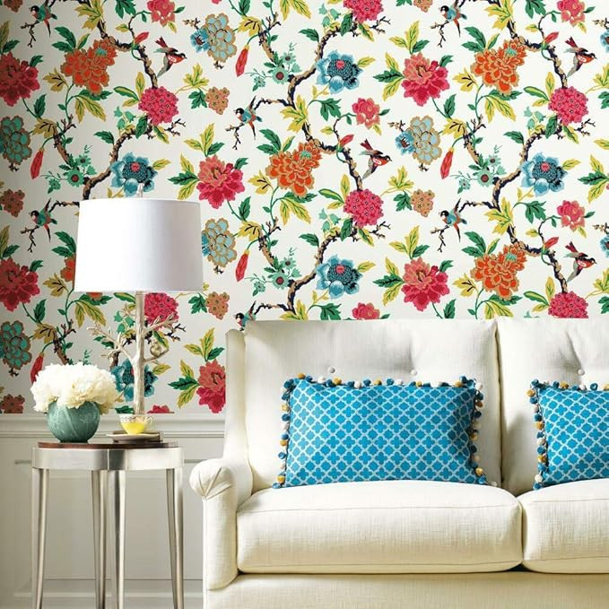 Waverly RMK11861RL Candid Moments Peel and Stick Wallpaper (18 in x 18.86 ft) – Easy Applicati... | Amazon (US)