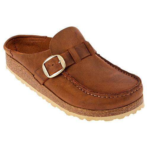 Birkenstock Buckley Oiled Leather Clog - Tan - 6/6.5 | HSN