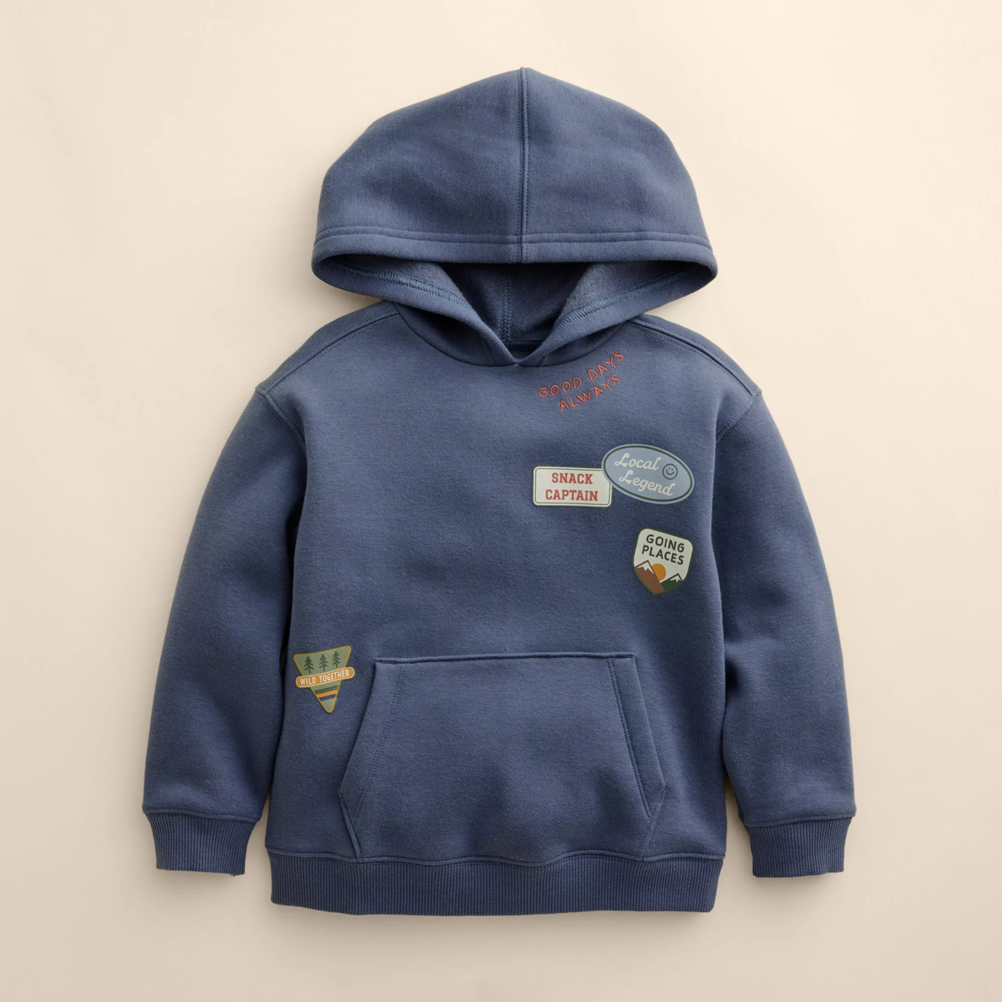 Baby & Toddler Little Co. by Lauren Conrad Drop Shoulder Hoodie, Toddler Girl's, Size: 5T, Blue Patches | Kohl's