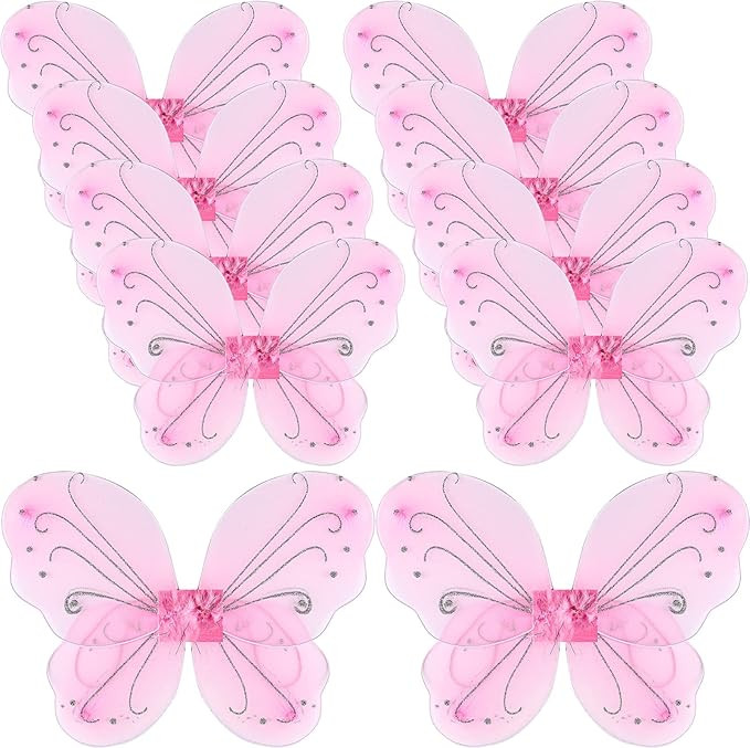 Chivao 10 Pieces Fairy Wings Butterfly Wings Costume Birthday Christmas Holloween Party Favors De... | Amazon (US)