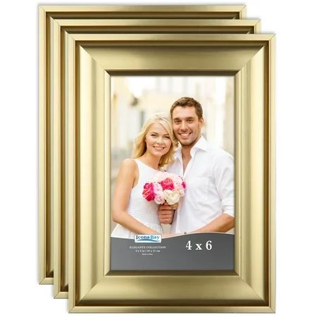 Icona Bay 4"" x 6"" Gold Picture Frame, Glam Style, 3 Pack, Elegante Collection | Walmart (US)